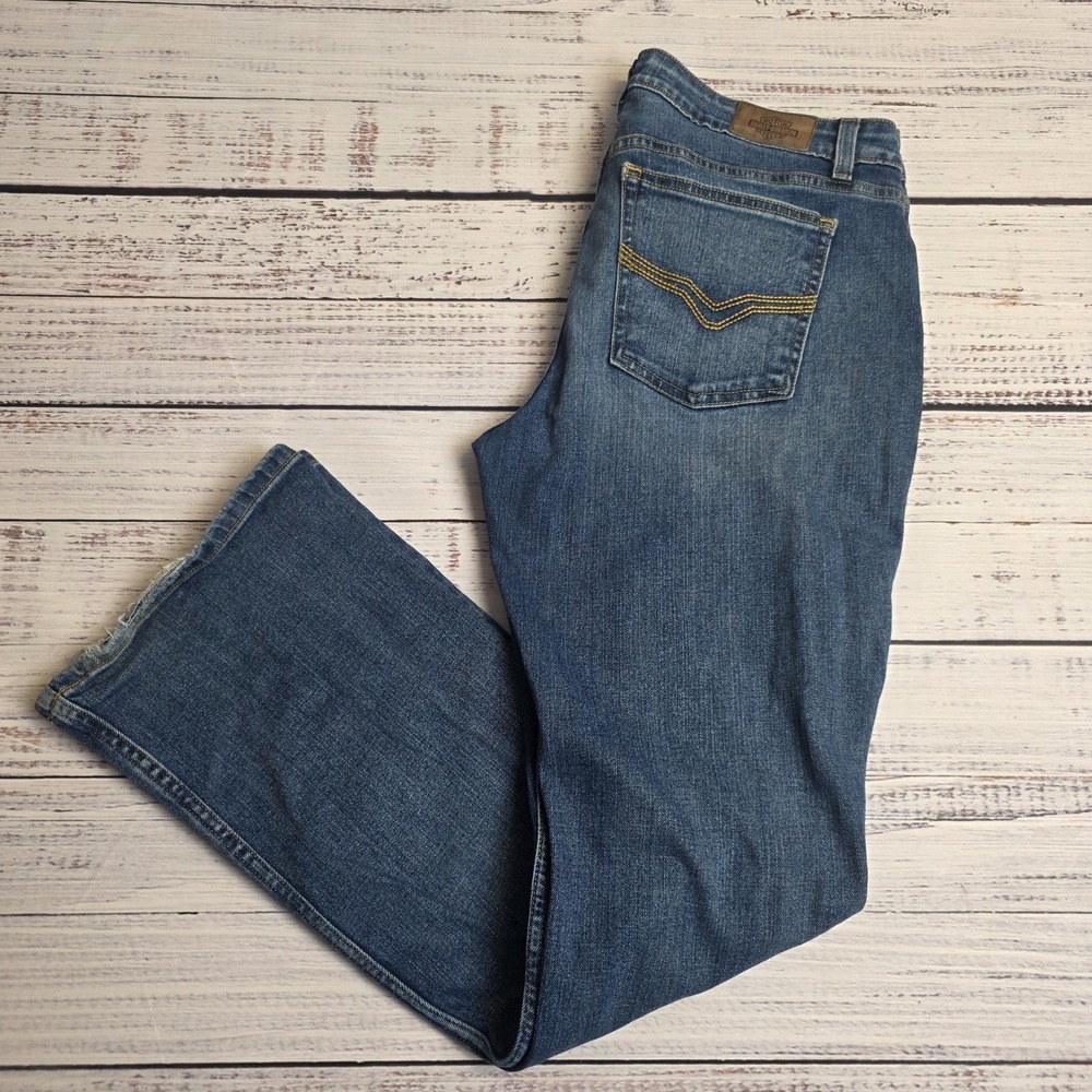 Harley Davidson Jeans Womens 31x32 Blue Curvy Bootcut Stretch Med Wash Mid Rise